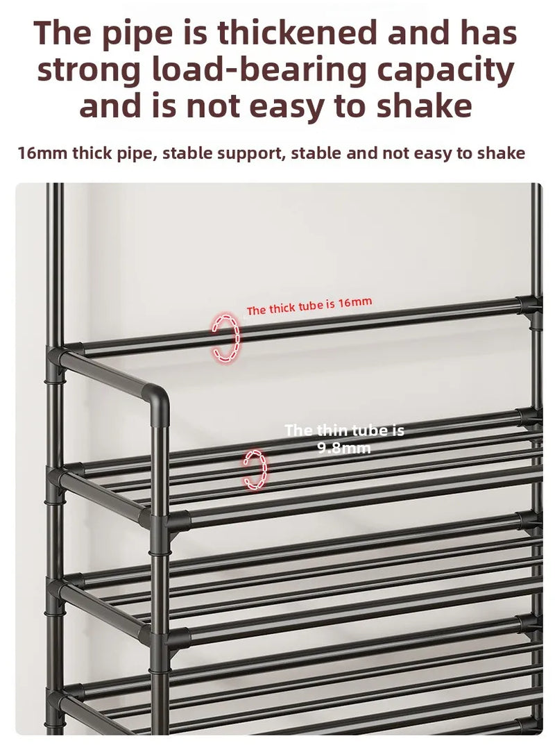 Multi-Layer Door-Mounted Shoe Hat Rack - Simple Assembly Household Integrated Multi-Functional Storage Cabinet for Home Use