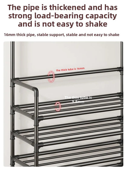 Multi-Layer Door-Mounted Shoe Hat Rack - Simple Assembly Household Integrated Multi-Functional Storage Cabinet for Home Use