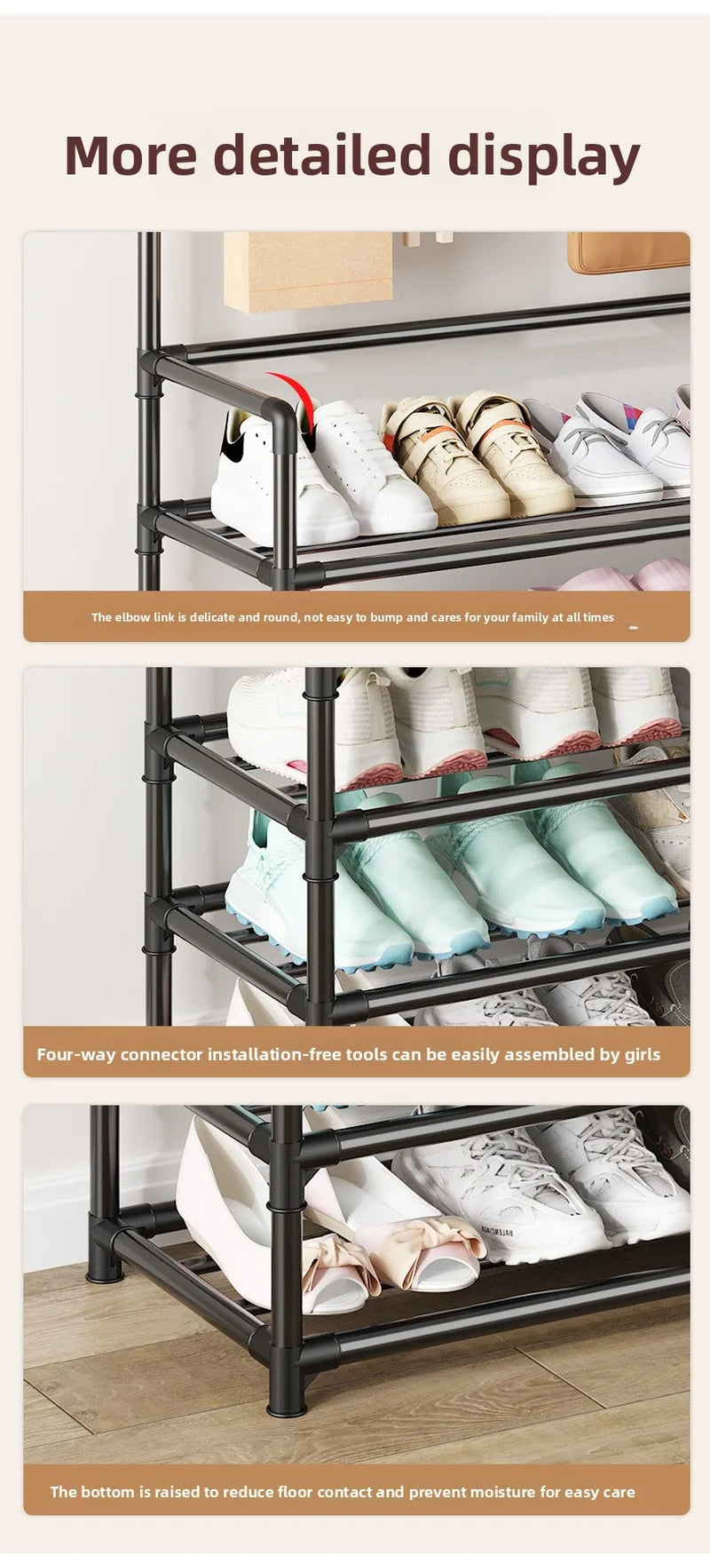 Multi-Layer Door-Mounted Shoe Hat Rack - Simple Assembly Household Integrated Multi-Functional Storage Cabinet for Home Use